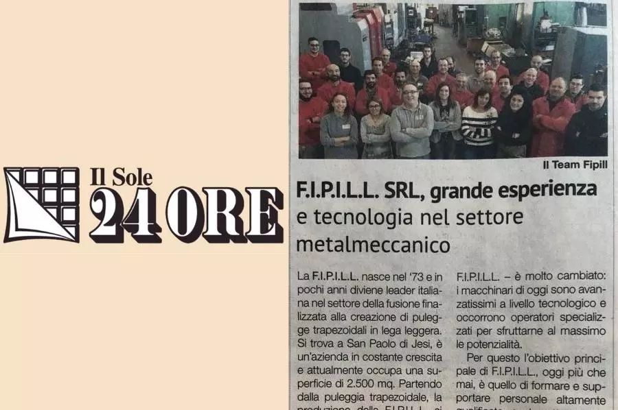 Sole 24 Ore: F.I.P.I.L.L. Srl, grande esperienza